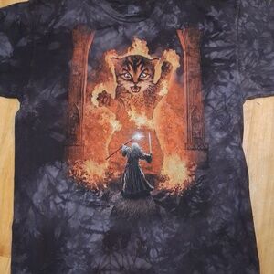 RARE The Mountain Tie Dye Thou Shalt Not Pass Cat And Gandalf Tee Size XL